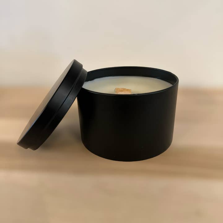 Private Label Ready 7 oz soy wax candle - wood wick for wholesale by Fuse Candle Studio