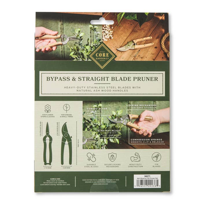 Core Home - Wholesale Garden Tool - Ash Wood w/ SS Pruner Set2