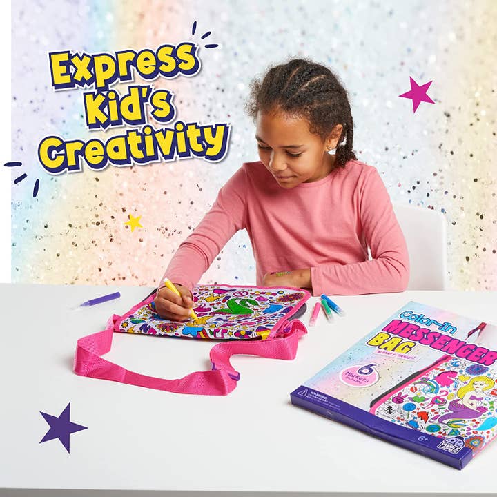 Purple Ladybug - Wholesale DIY Craft Kit - Color In Messenger Bag For Girls