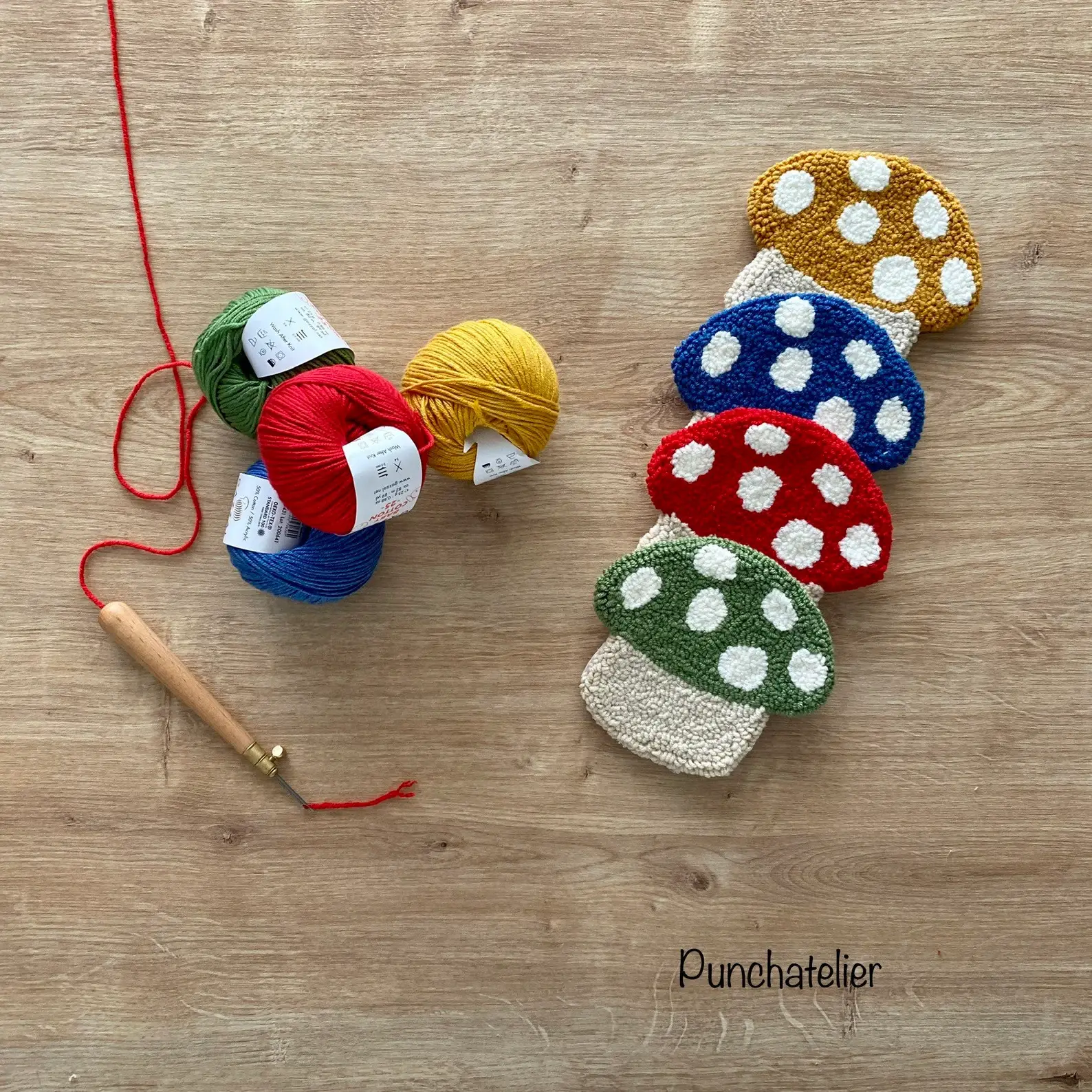 PunchAtelier - Wholesale Embroidery/Cross Stitch Supplies - Dıy Punch Needle Coaster Kit 4 pcs5