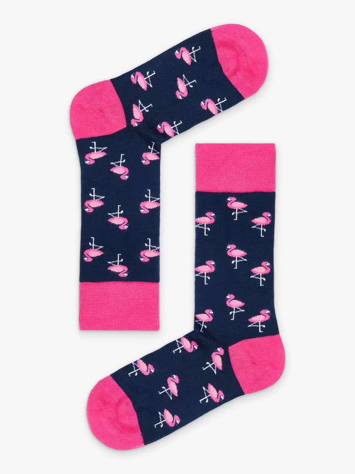 Natural Vibes - Venta al por mayor Calcetines - Unisex - Flamingo Socks - Calcetines orgánicos coloridos con flamencos