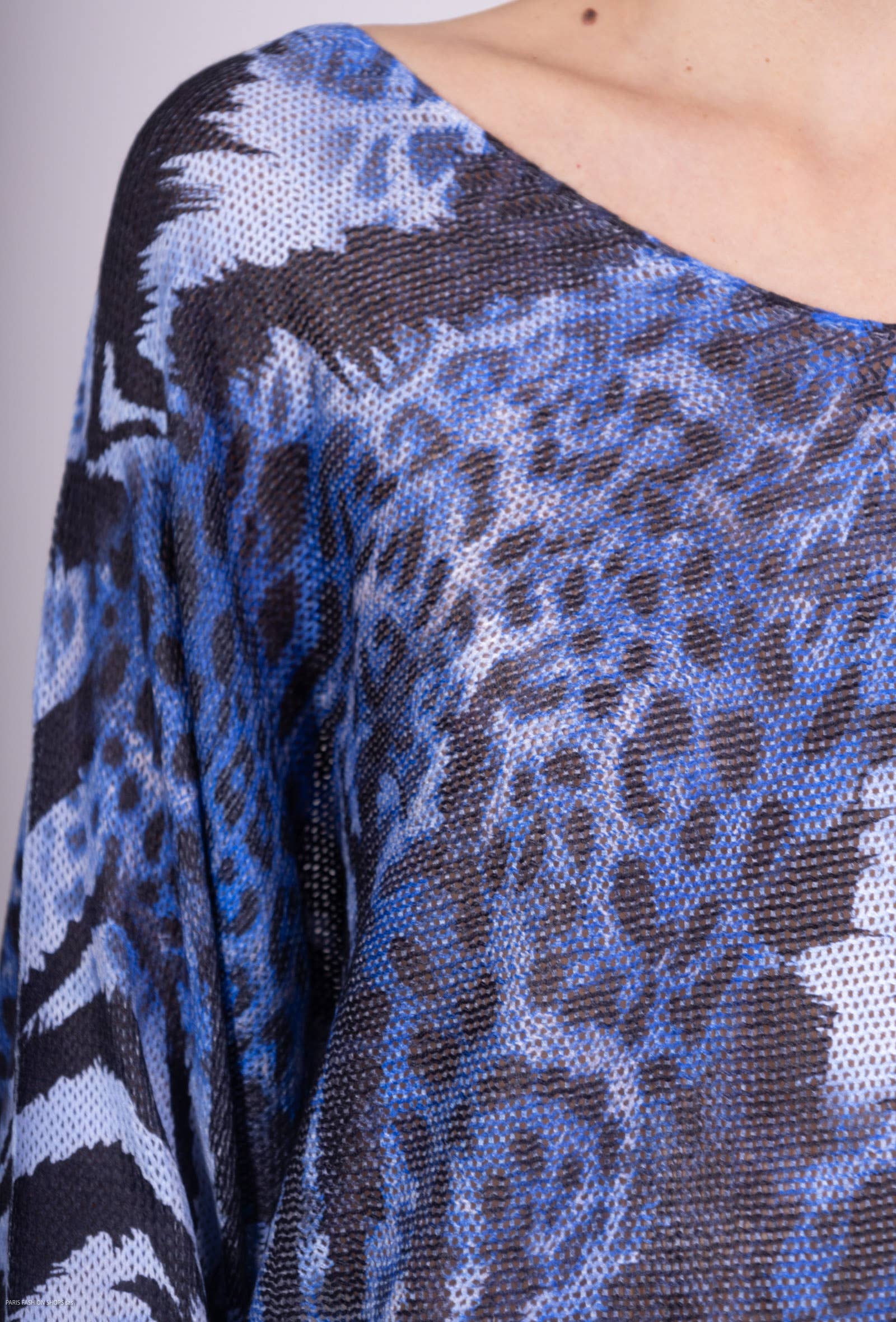 L'Emotion - Wholesale Blouse - Women's - Bat Sleeve Animal Print Large Knit T-Shirt6