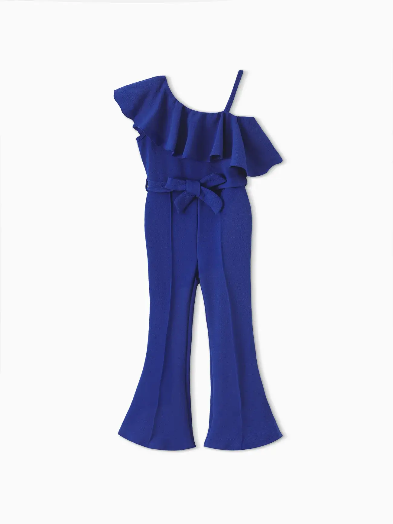 PatPat – Conjunto de camisola e calças – criança por atacado – Kid Girl Rompers Sweet Solid Sólido - Calças Largas de Ombro0