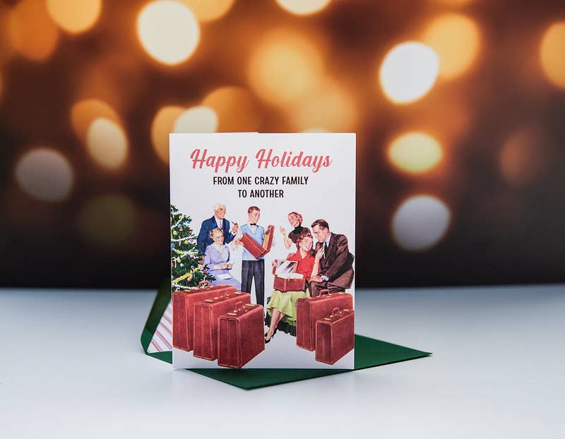 Mod Lounge Paper Company - Wholesale Christmas Card - Crazy Family Christmas Funny Mid Century Greeting Card1