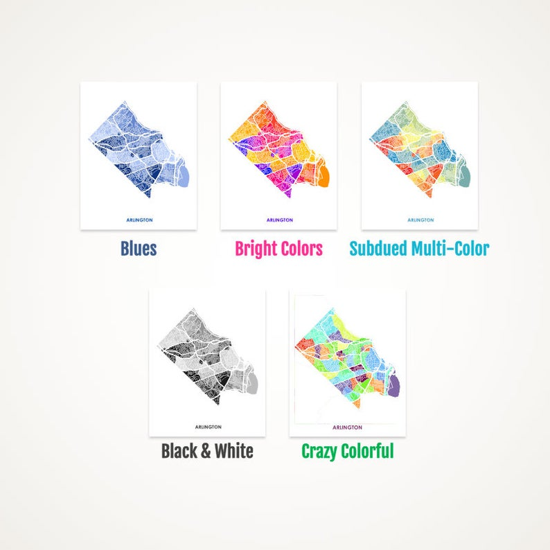 Juanita's Adventures - Wholesale Art Print - Juanitas Arlington Map Print8