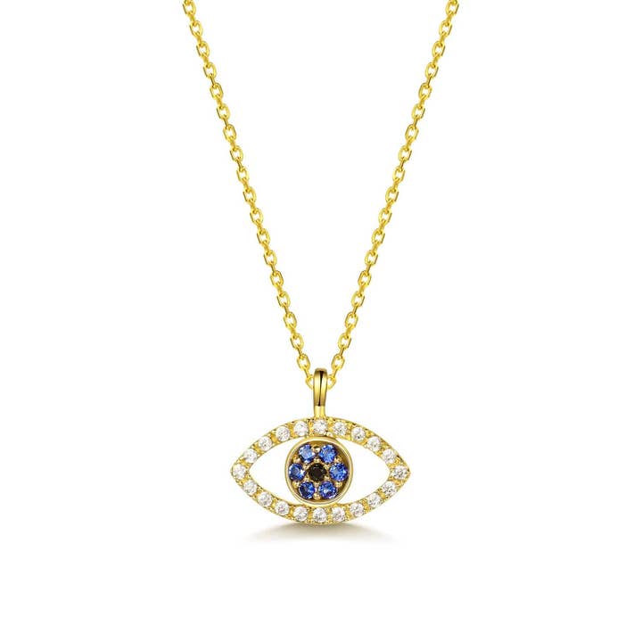 FANCIME Evil Eye 14K Solid Yellow Gold Necklace for wholesale by Fanci Me Jewelry