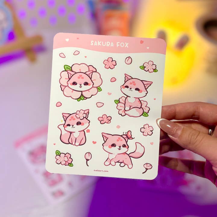 owloArt - Wholesale Sticker - Sakura Fox Sticker Bundle5