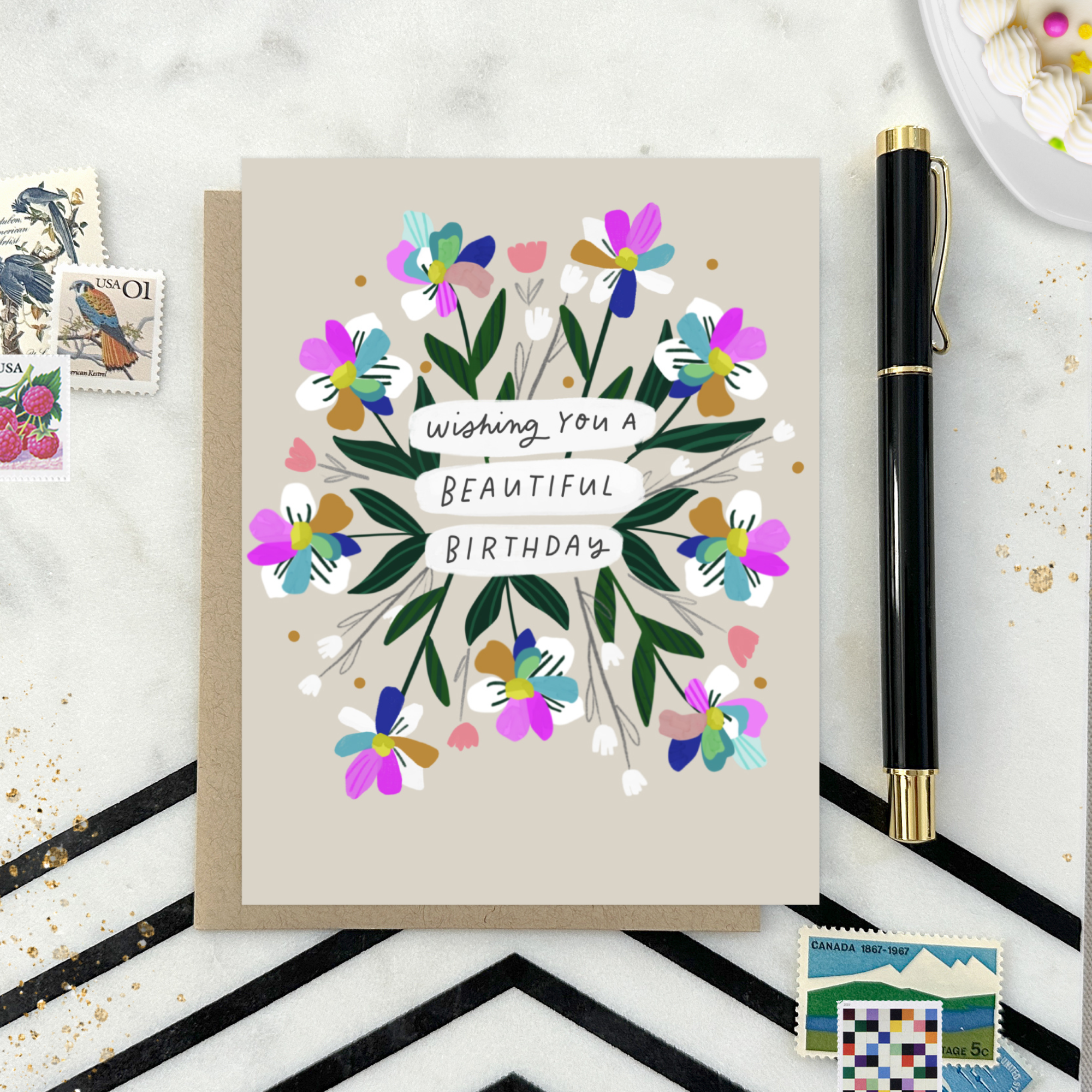 Barone and Co. - Wholesale Verjaardagskaartje - Mooie Verjaardagsbloemen Verjaardagskaart1