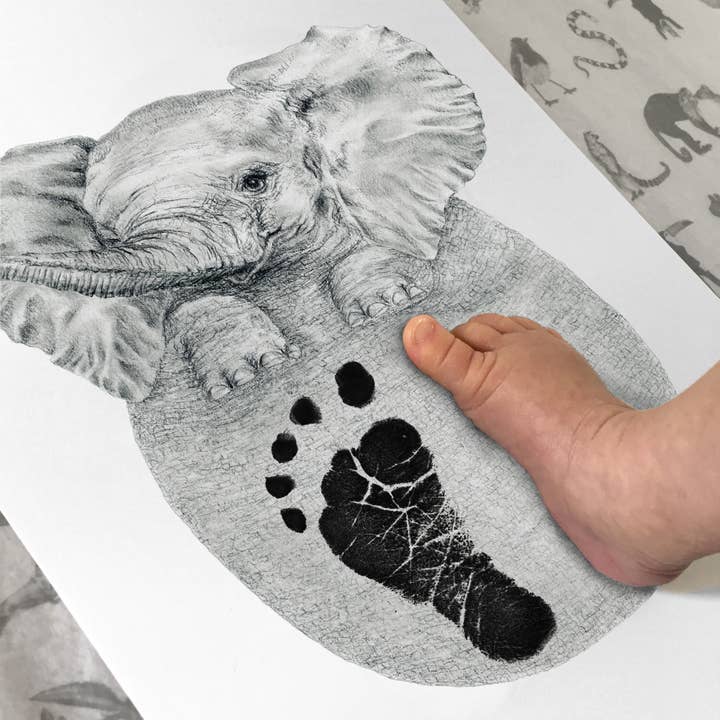 Lucy Coggle Designs - Vente Kit d'empreintes pour mains et pieds – enfant et bébé - Kit d'empreinte bébé éléphant1