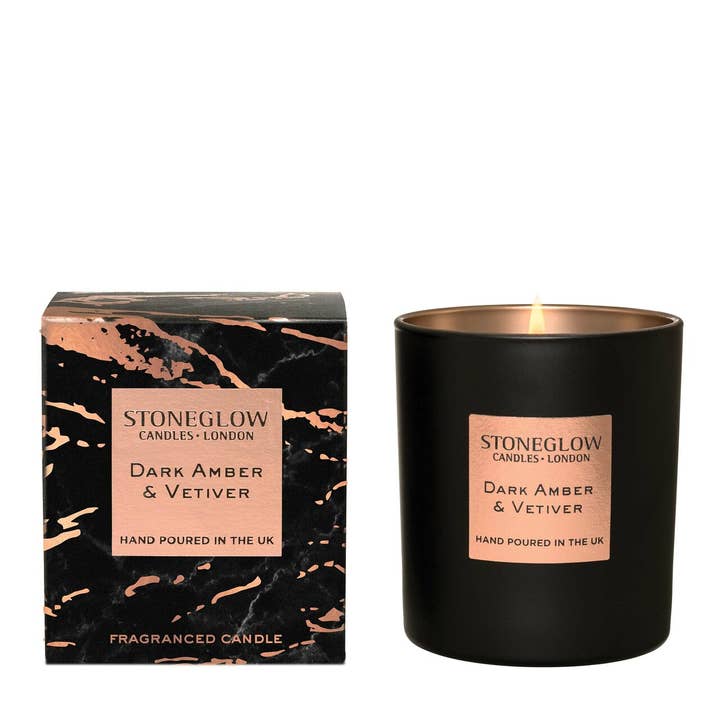 Luna - Ámbar oscuro y vetiver - Vaso para venta al por mayor de Stoneglow Candles