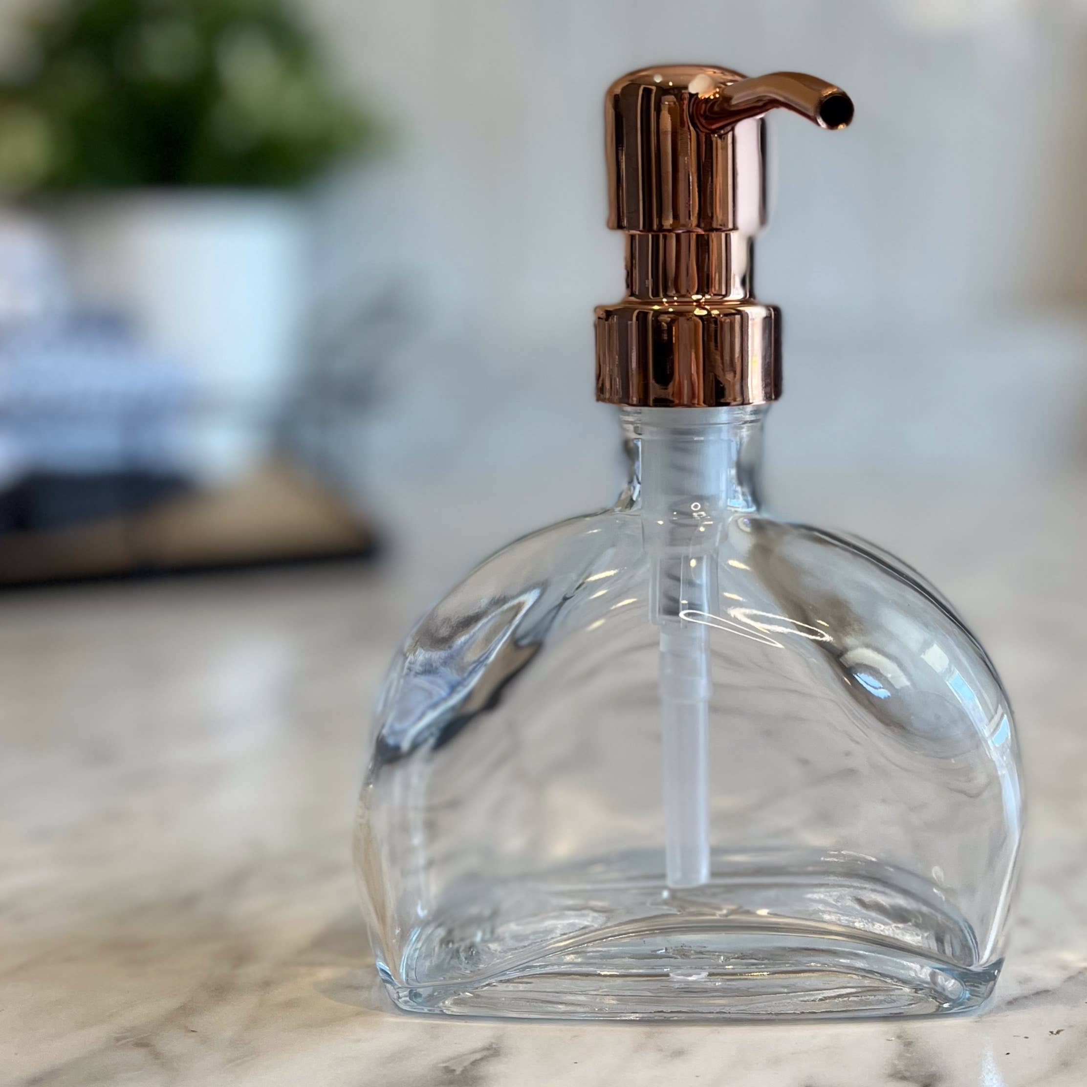 Blush Apothecary - Wholesale Soap Dispenser - Half Moon Recycled Glass Soap Dispenser2