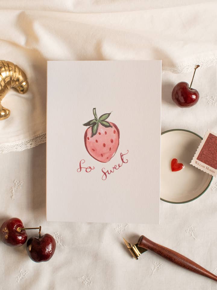 Sweet Strawberry Card for wholesale by La la lu