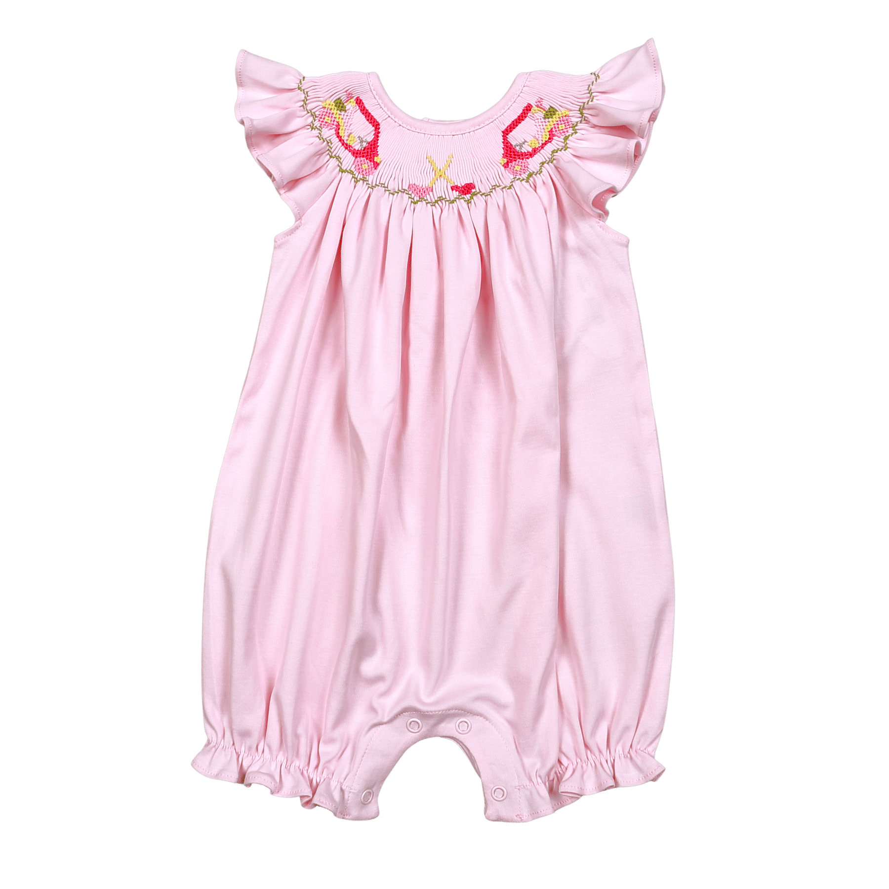 Hug Me First - Wholesale Jumpsuit - Baby - PINK GOLF HAND SMOCKED PIMA  BUBBLE0