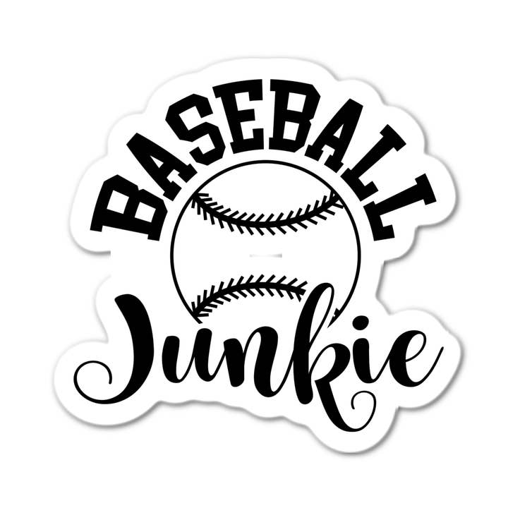 Baseball Junkie Sticker for wholesale by Stick-It Expressions