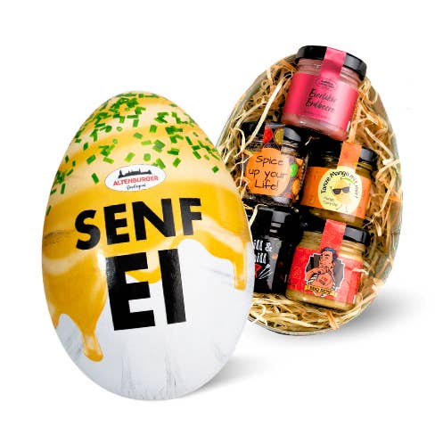 Senfei with 5 minis - 5 flavor explosions in one egg! for wholesale by Altenburger Senf & Feinkost GmbH & Co. KG