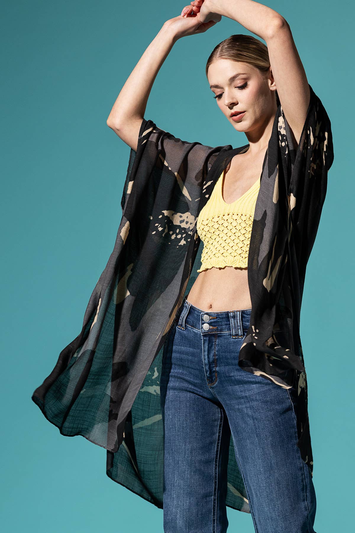 Urbanista - Vente Kimono – femme - Kimono long à imprimé floral ample10