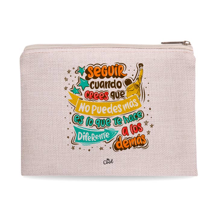 Necessaire com frase motivacional Mr. Cool em poliéster semelhante a linho por atacado de STAR WAY, S.L. | MrCool