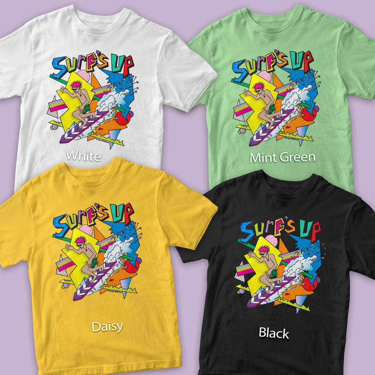 RetroPlanet - Vente T-shirt sérigraphié – enfant - T-shirt Surfs Up 80's Style Design en coton unisexe pour jeunes1