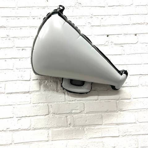 Burst Party Co - Wholesale Balloon - White Cheer Megaphone Balloon 27"