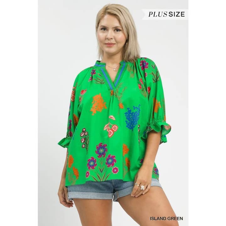 Blusa de mujer con estampado floral multicolor para venta al por mayor de Upmost