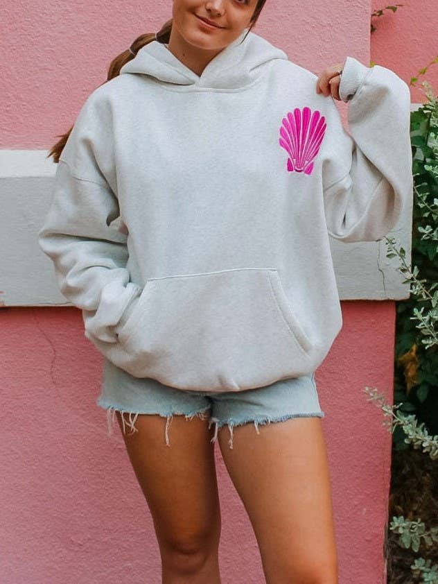Rosa Clothing - Wholesale Hoodie - Women's - Floral surfboard Embroidered fleece oversized Hoodie1