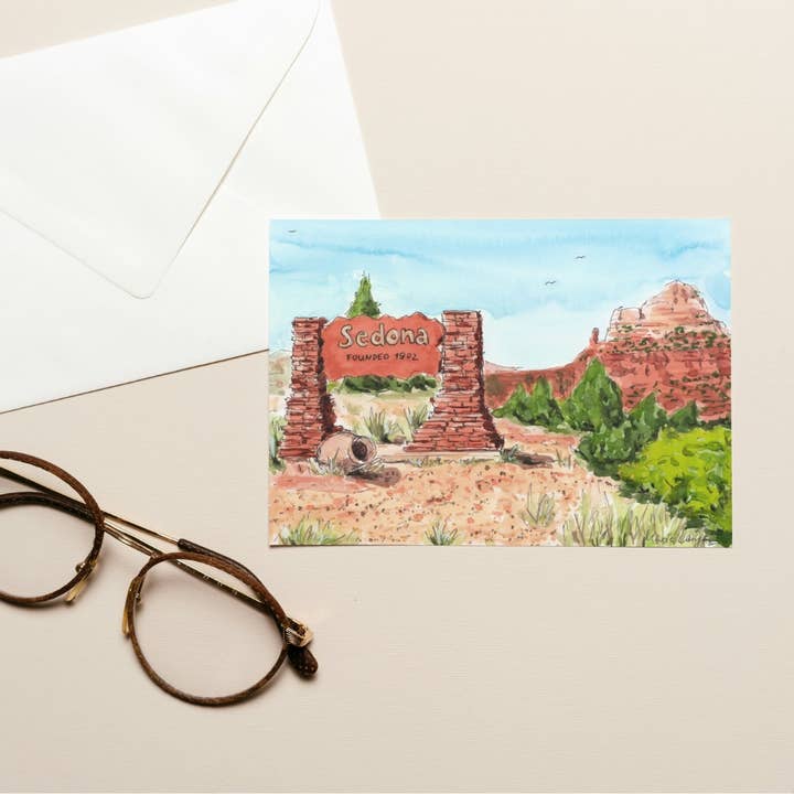 Maria Langgle - Wholesale Everyday Greeting Card - Sedona Sign Folded Greeting Card with Envelope 5x71