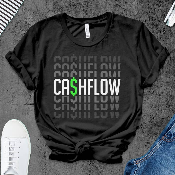 Cashflow Graphic Tee, Financial Freedom Entrepreneur T-Shirt, Business Casual Wear, Unisex Adult Clothing, Bold Statement Tee, Gift Idea for wholesale by FreakyTeeFactory