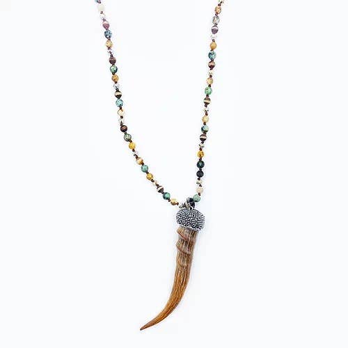 Black Buck Horn Necklace for wholesale by HEATHER FORD