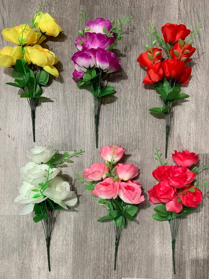 Open Rose Bush Assortment with Plastic Filler for wholesale by Tremont Floral Supplies
