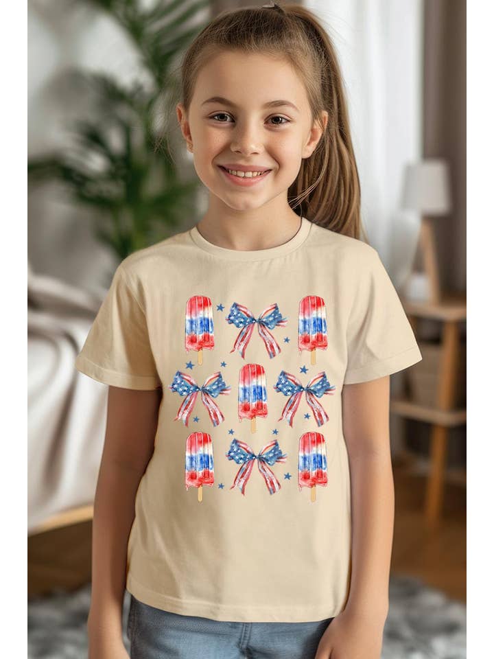 Pink Irene Wholesale - Wholesale Screen-printed t-shirt – Kids - KIDS SIZE 4th of July USA Flag Graphic T Shirts4