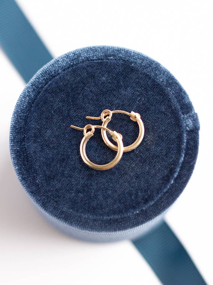 Gold Filled Huggie Hoops for wholesale by Rachelyn Jewelry