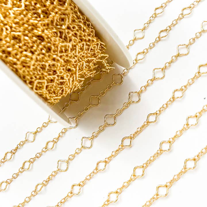 Tresor Jewelry Inc. - Wholesale Link & Chain Bracelet - V251GF. Gold Filled Clover Link Chain