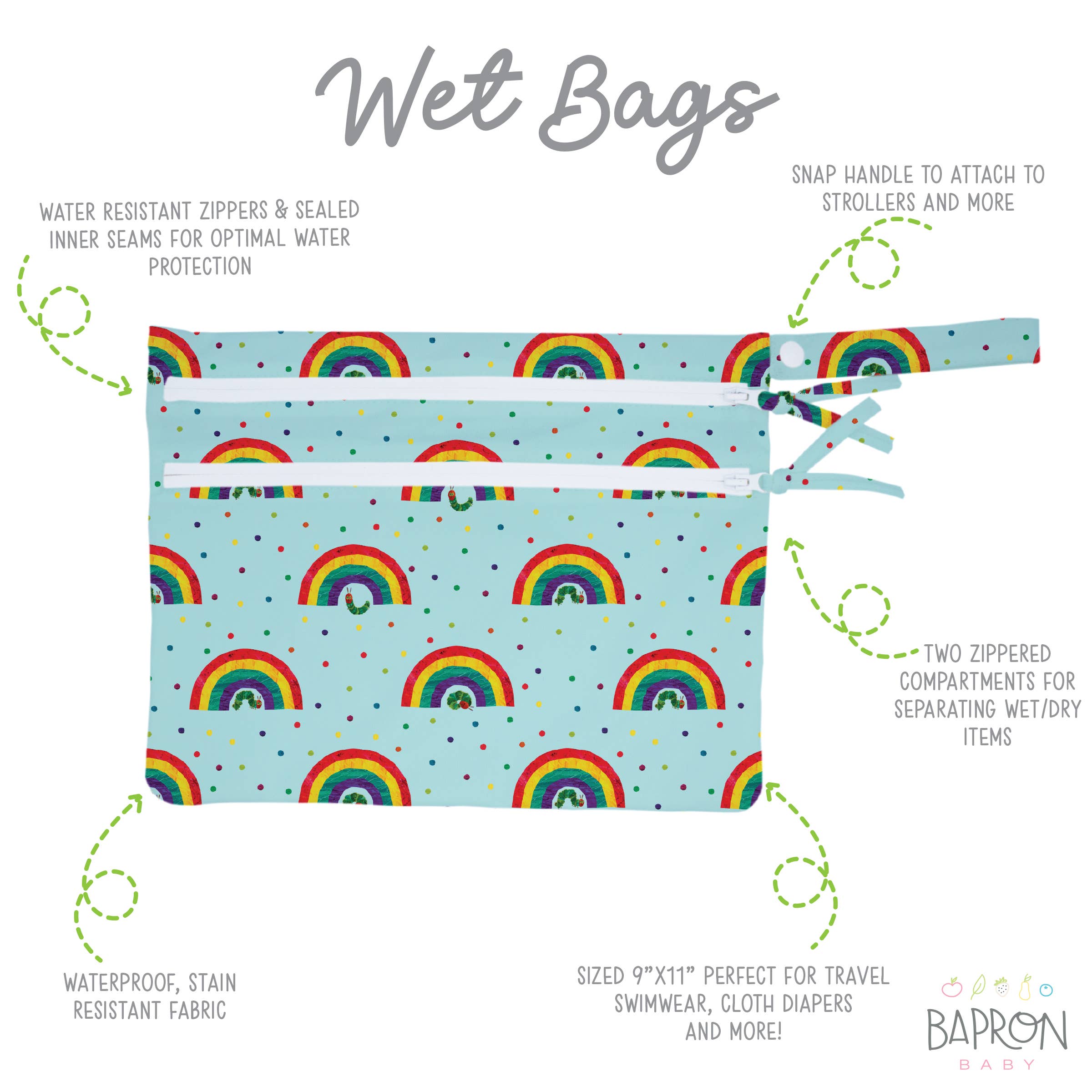 BapronBaby – wholesale Wet bag – Child & baby – Rainbow Caterpillar - Wet Bag - The Very Hungry Caterpillar1