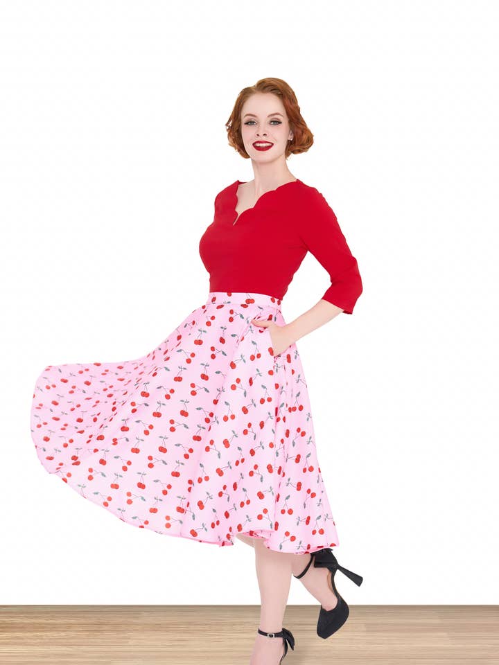 Peggy Sue Cherry Skirt for wholesale by Lindy Bop / Econotrom S.L.