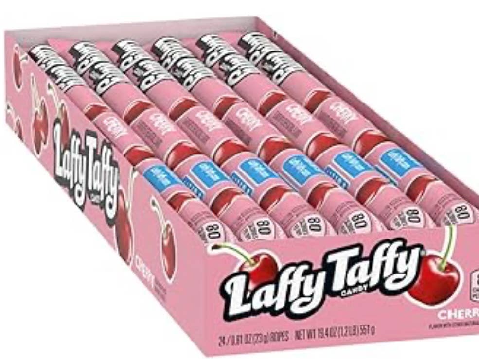 O'Shea's Candies Sweet Shop - Wholesale Taffy - Nostalgic 1975 “ROPES” LAFFY TAFFY CHERRY 🍒 24CT Box