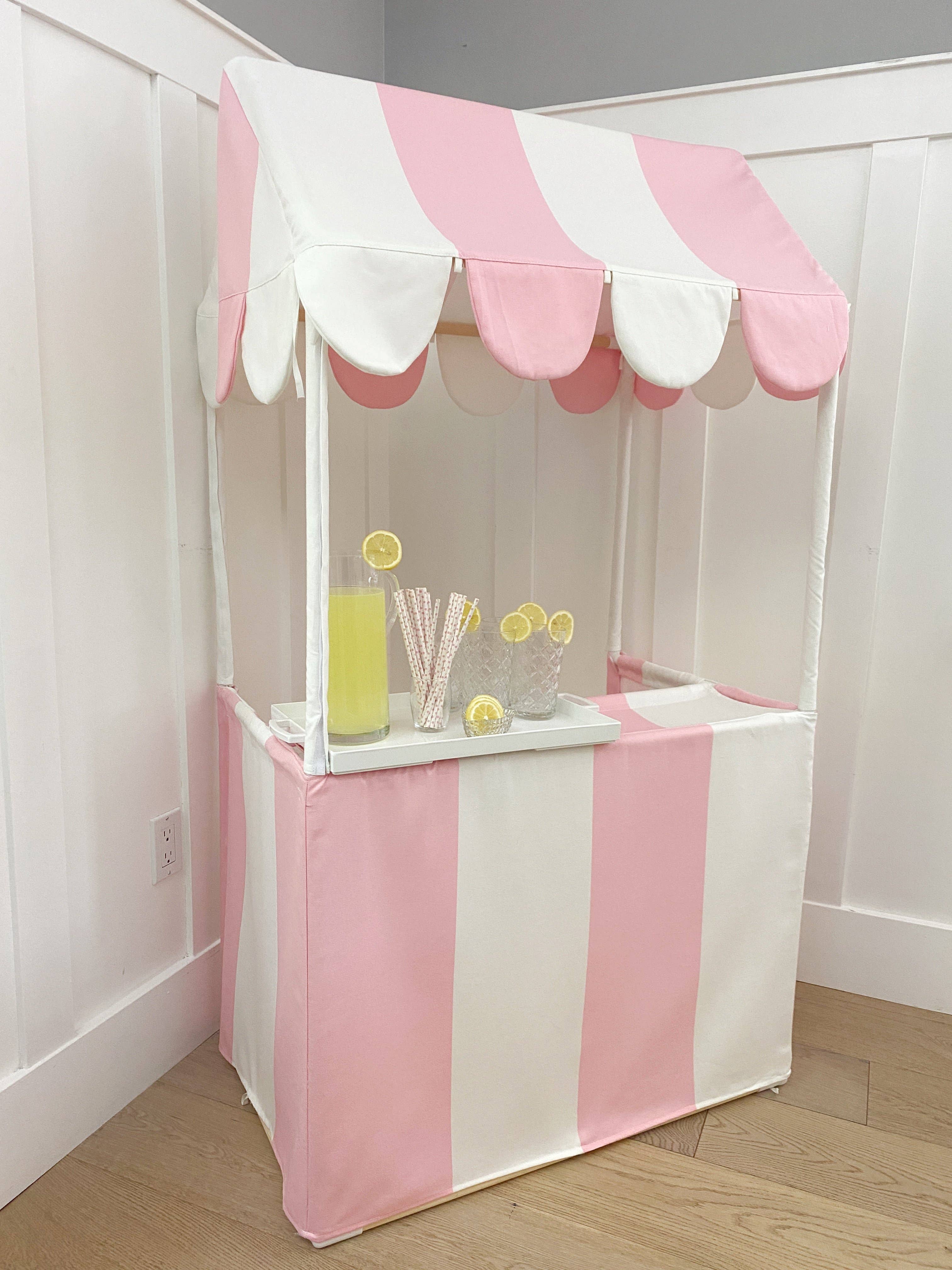 Domestic Objects - Wholesale Tent - Kids - The Market Stand Play Tent in Pink & White Cotton Canvas10