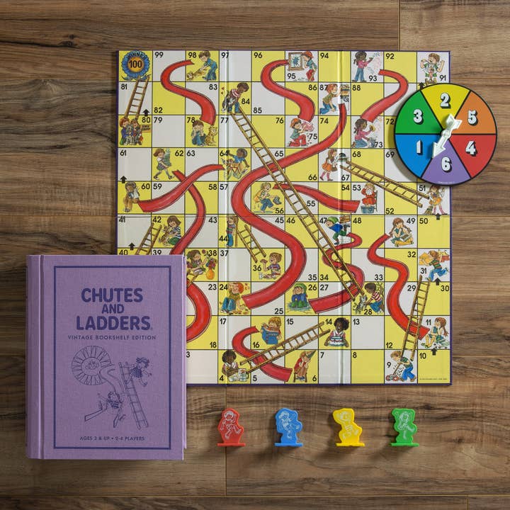 WS Game Company - Wholesale Board Game - Chutes and Ladders Vintage Bookshelf Edition