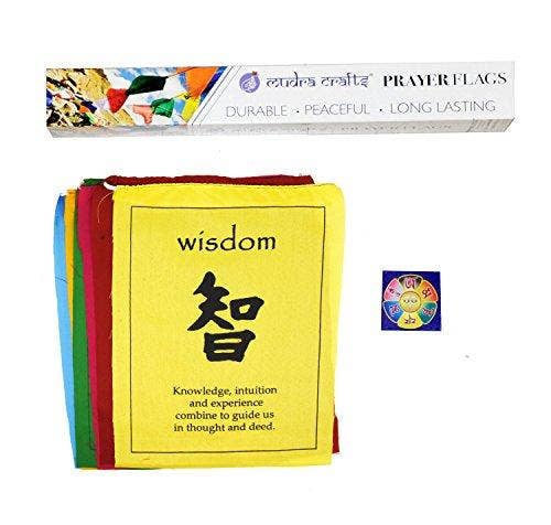 Mandala Crafts - Wholesale Banner - Tibetan Prayer Flag, Himalayan Lungta Windhorse Hanging Banner on a String for Decoration; by Mudra Crafts1