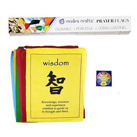 Mandala Crafts - Wholesale Banner - Tibetan Prayer Flag, Himalayan Lungta Windhorse Hanging Banner on a String for Decoration; by Mudra Crafts1