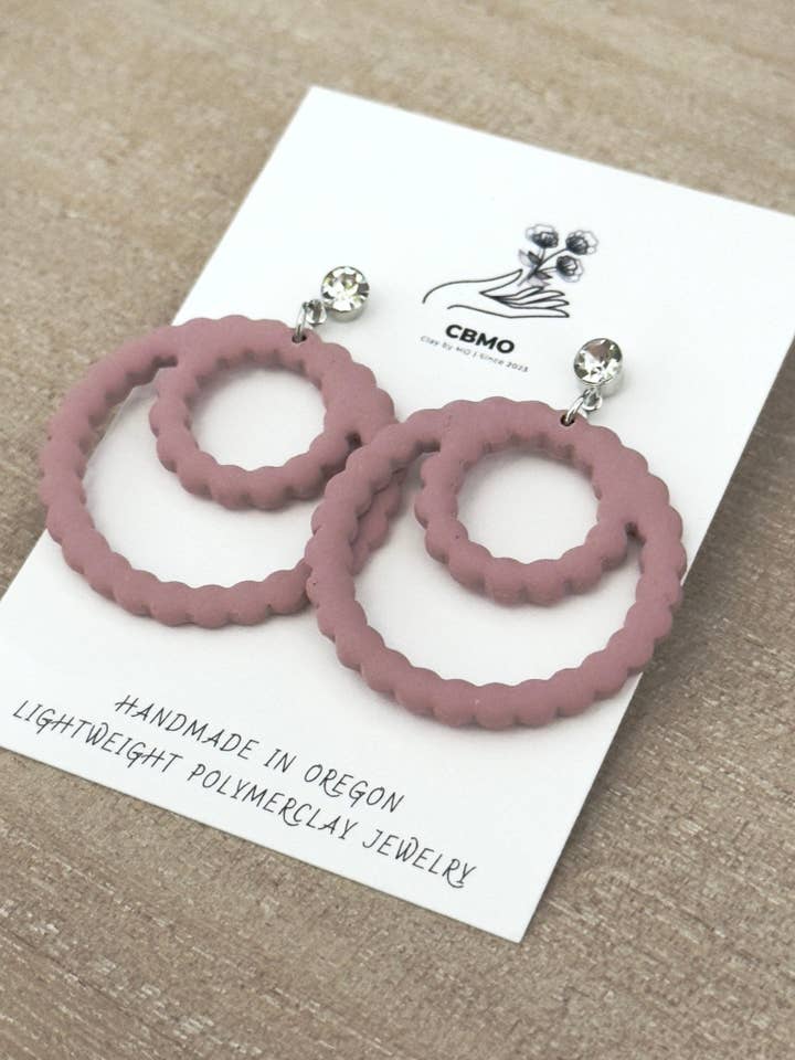 Scalloped Circle Dangles for wholesale by ClaybyMO