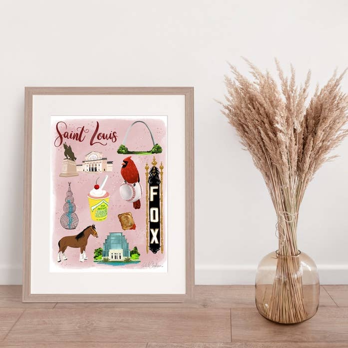 St. Louis, MO Map Art Print for wholesale by Talula Christian