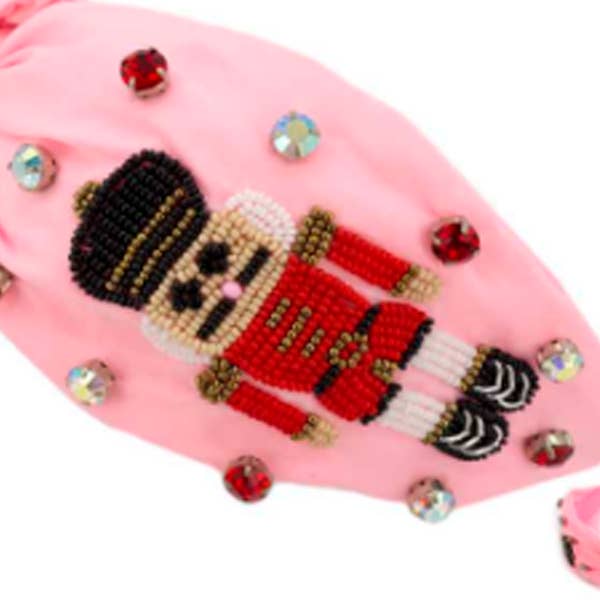 SP Sophia Collection - Wholesale Fashion Headband - Women's - Nutcracker Jeweled Knotted Christmas Headband