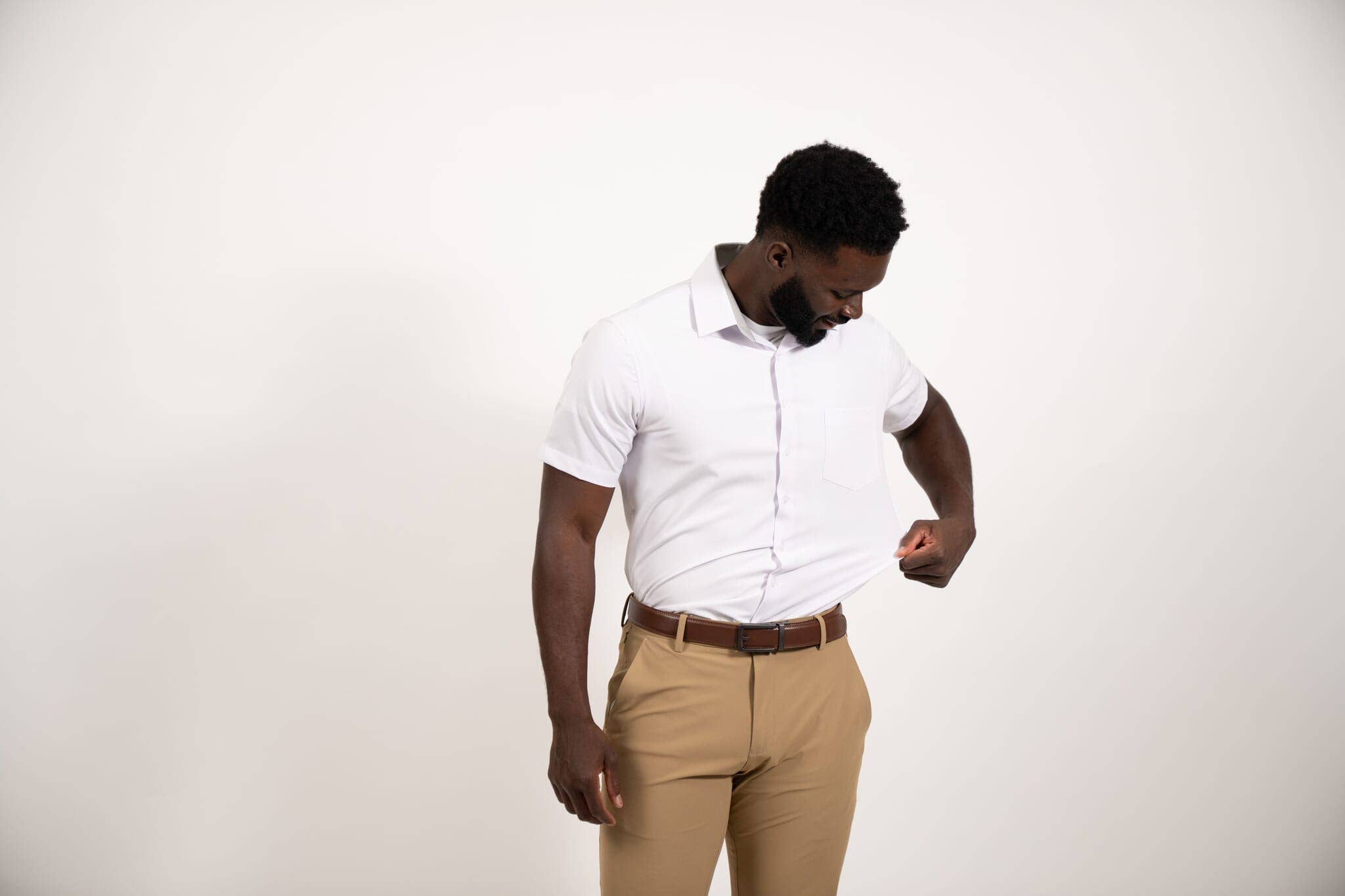 Tough Apparel - Wholesale Button Down Shirt - Men's - White Hustle Dress Shirt - Short Sleeve17