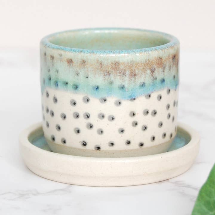Tiny Plant Pot: Polka Dot Print (2”) for wholesale by Compost Design