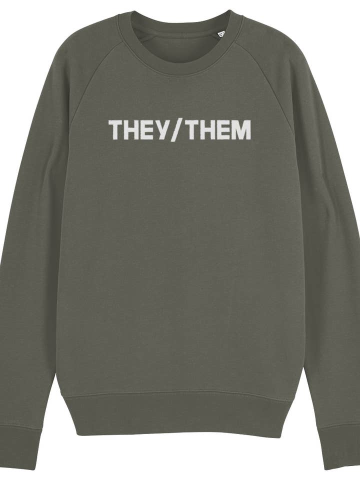 They/Them biologisch sweatshirt voor wholesale door Unapologaytic