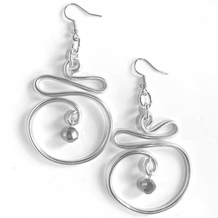 Aluminum earrings, handmade wire earrings, lightweight for wholesale by Wendy Nichele Jewelry