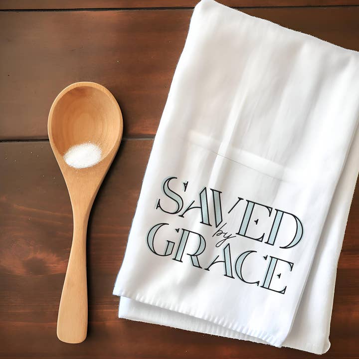 Salvato per Grazia Strofinaccio Minimalista Cristiano in Cotone per la vendita all'ingrosso da parte di Praise and Gratitude