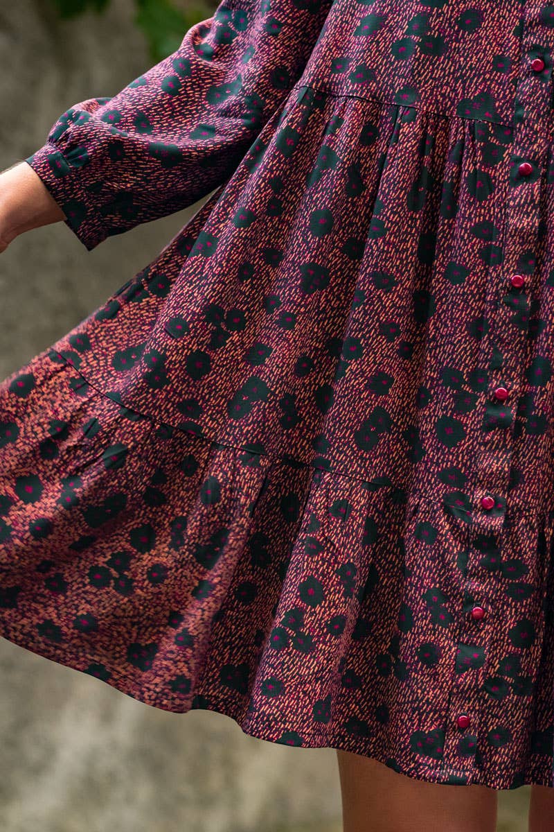 Eglantine et Zoé – Engroshandel Stofbolt – Blue Punti stof i viscose poplin13