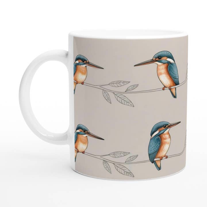 Colourful Kingfisher Ceramic Cup - Artistic Nature Inspired Drinkware for wholesale by Aminelle & Willow