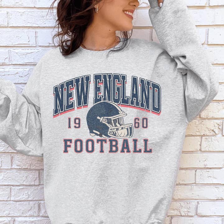 Vintage New England Football Game Day Sweatshirt for wholesale by TheKingShirt